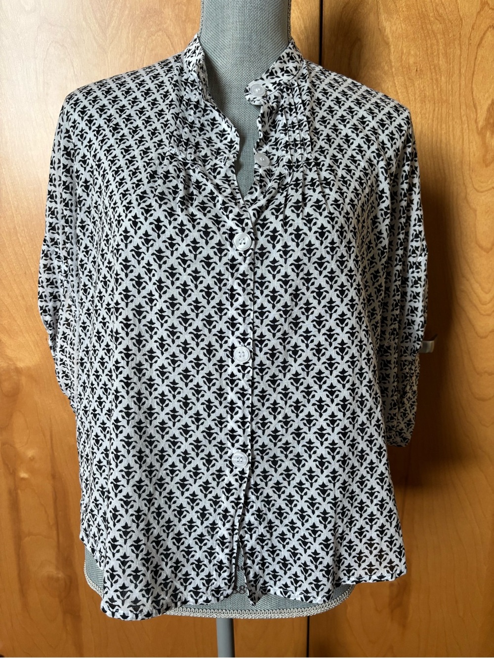 Emerson Fry Mandarin Collar Blouse, navy/white, OS
